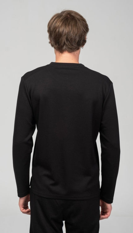 True Classic Long Sleeve Sweater - Black - Ron Tomson