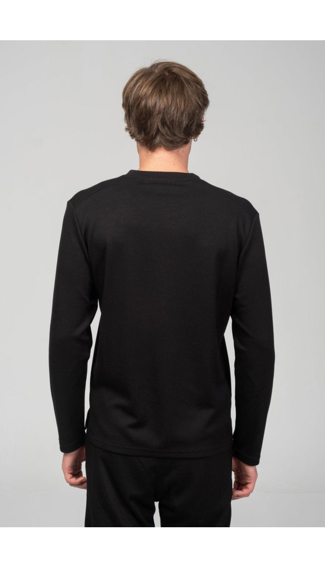 True Classic Long Sleeve Sweater - Black - Ron Tomson