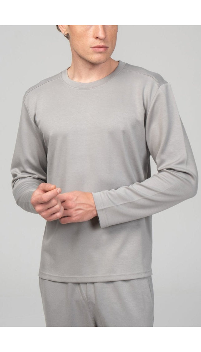 True Classic Long Sleeve Sweater - Gray - Ron Tomson