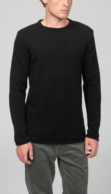 Tube Soft Pullover Sweater - Black - Ron Tomson