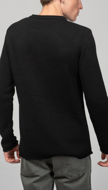 Tube Soft Pullover Sweater - Black - Ron Tomson