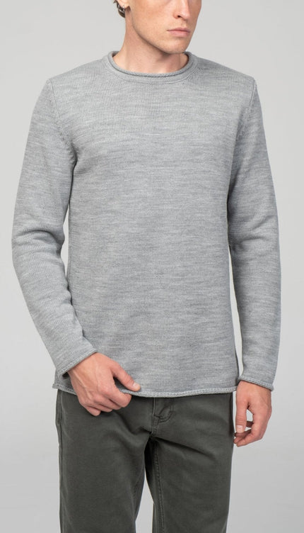 Tube Soft Pullover Sweater - Grey - Ron Tomson