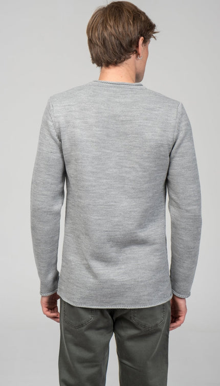 Tube Soft Pullover Sweater - Grey - Ron Tomson