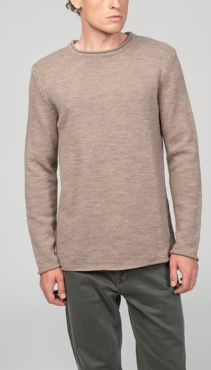 Tube Soft Pullover Sweater - Light Brown - Ron Tomson