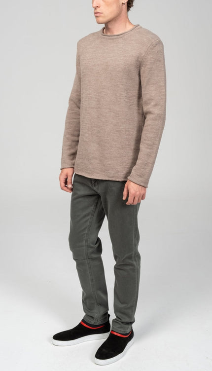 Tube Soft Pullover Sweater - Light Brown - Ron Tomson