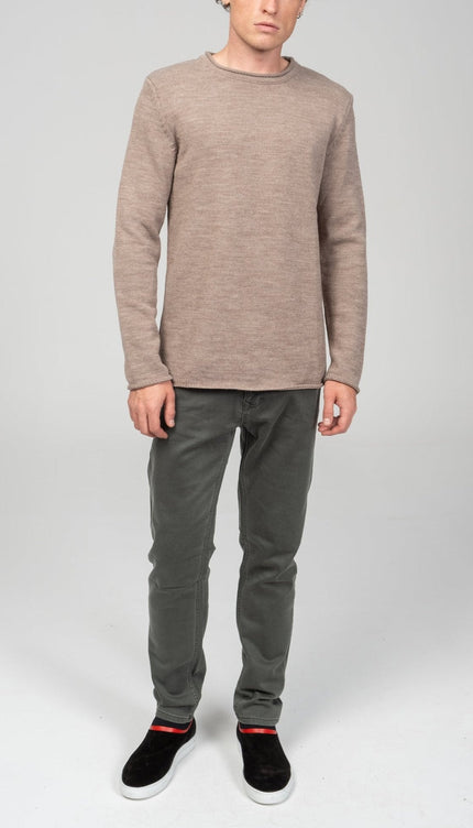 Tube Soft Pullover Sweater - Light Brown - Ron Tomson