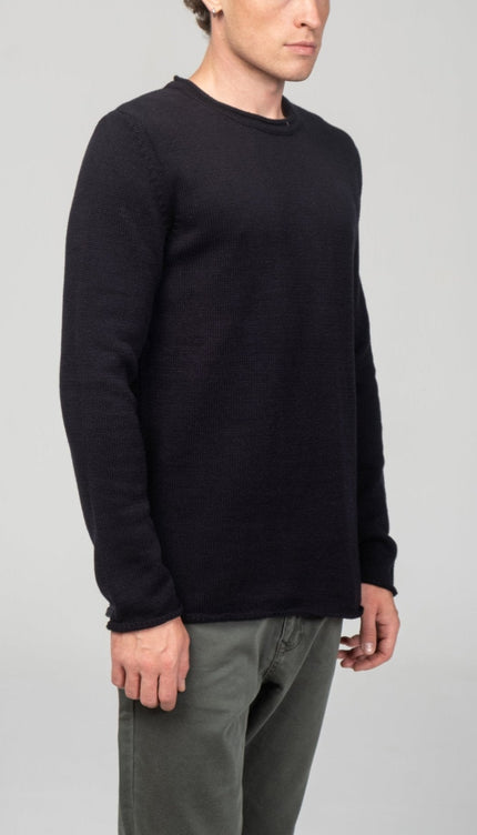 Tube Soft Pullover Sweater - Navy - Ron Tomson