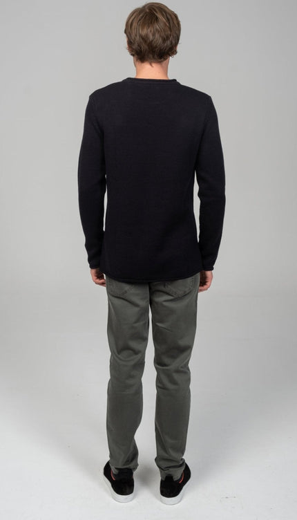 Tube Soft Pullover Sweater - Navy - Ron Tomson