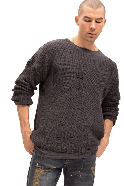 Two Piece Distorted Sweater - Anthracite - Ron Tomson