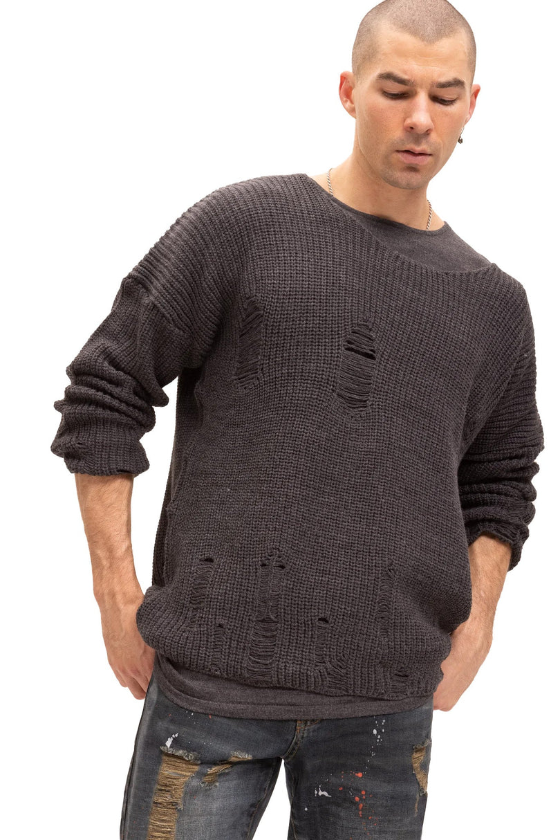 Two Piece Distorted Sweater - Anthracite - Ron Tomson