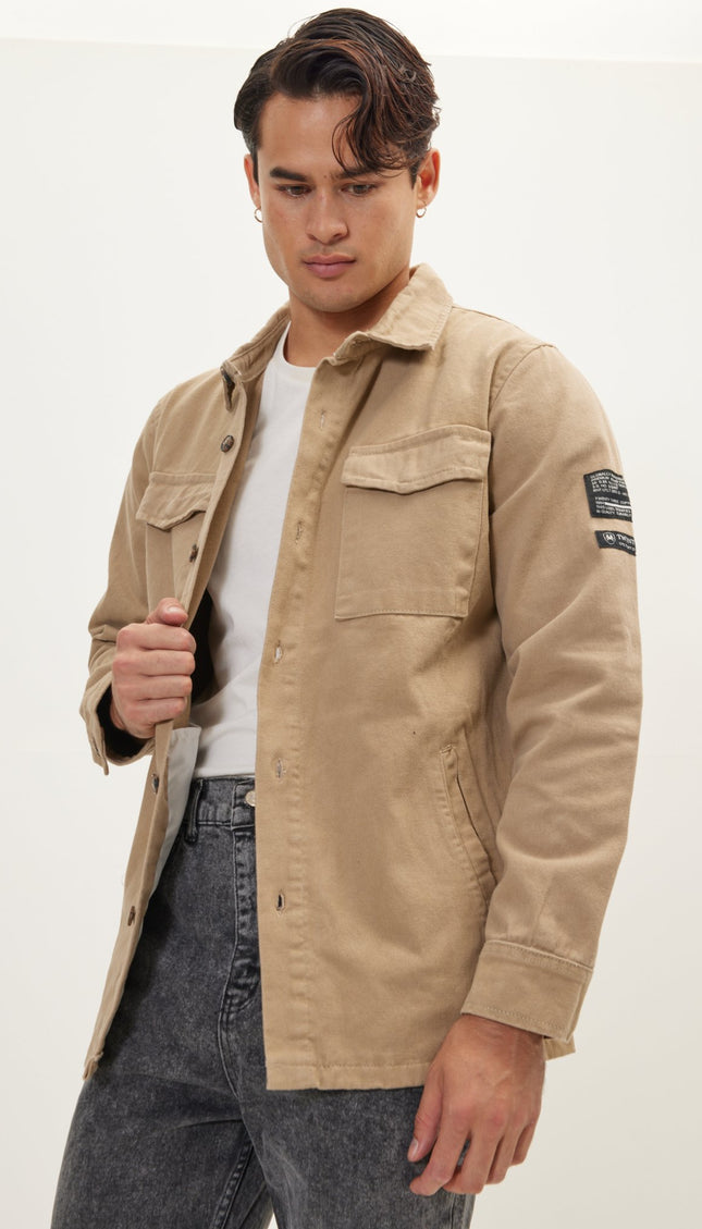 Utilitarian Shirt Jacket - Camel - Ron Tomson