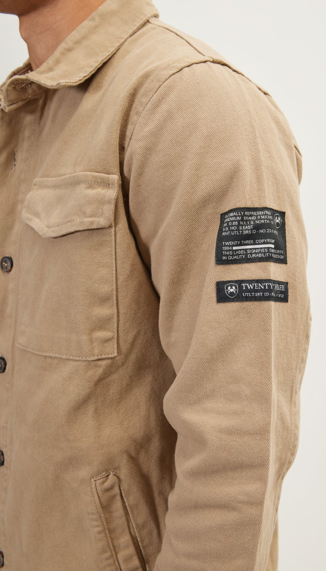 Utilitarian Shirt Jacket - Camel - Ron Tomson