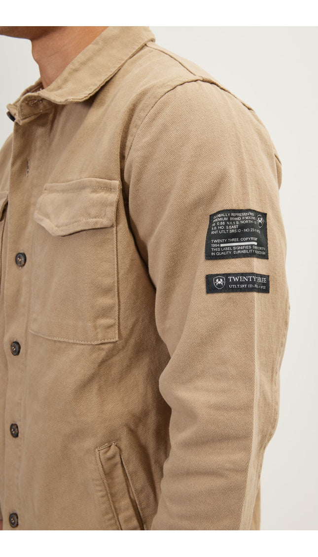 Utilitarian Shirt Jacket - Camel - Ron Tomson