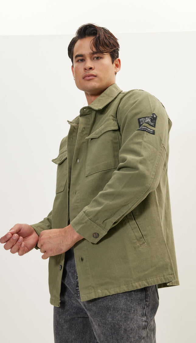 Utilitarian Shirt Jacket - Green - Ron Tomson