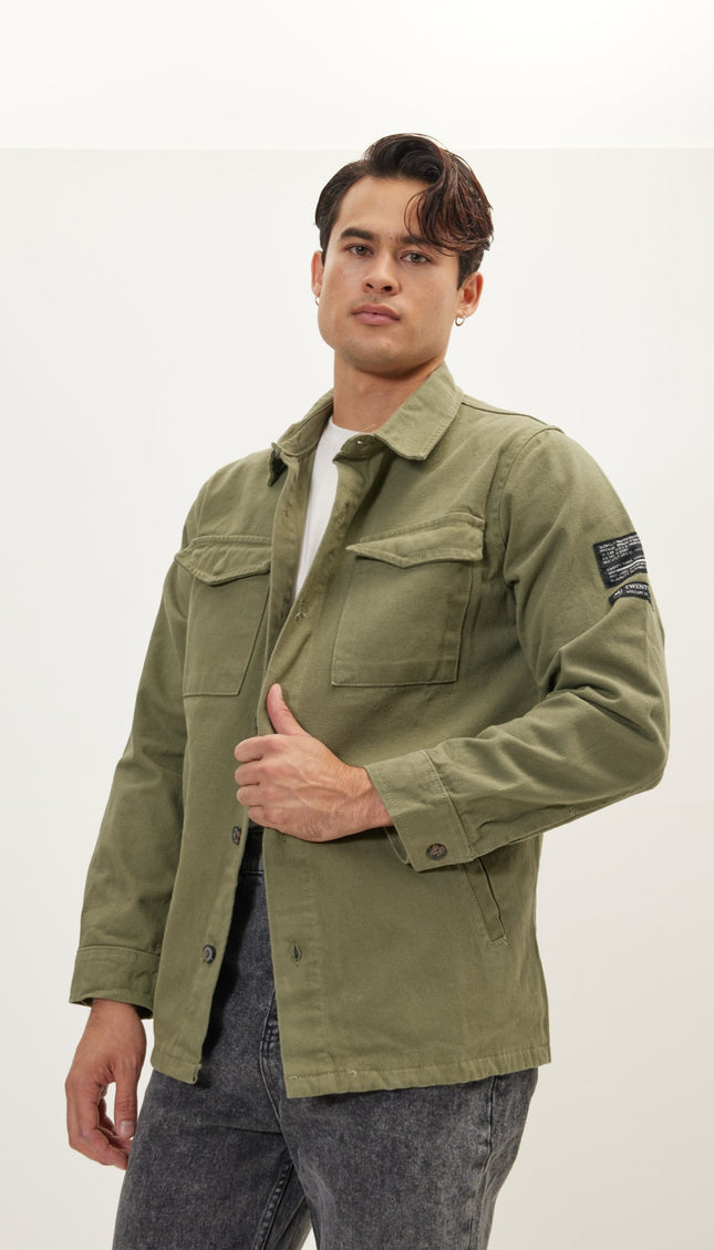 Utilitarian Shirt Jacket - Green - Ron Tomson