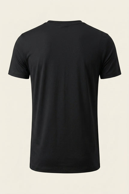 V-neck T-shirt - Black - Back