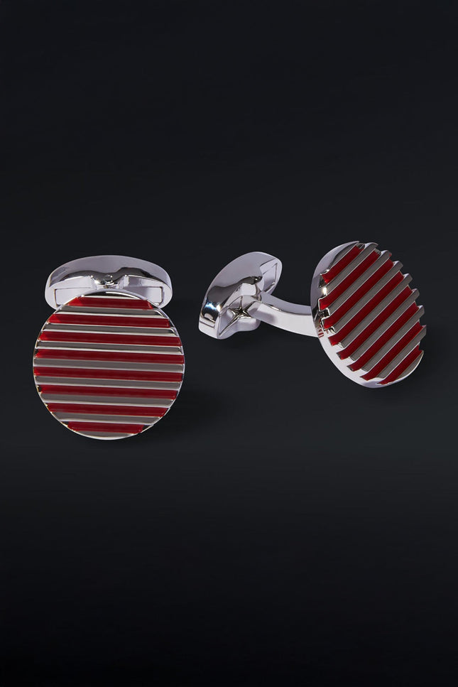 Valentine Circular Stainless Steel Cufflinks - Ron Tomson