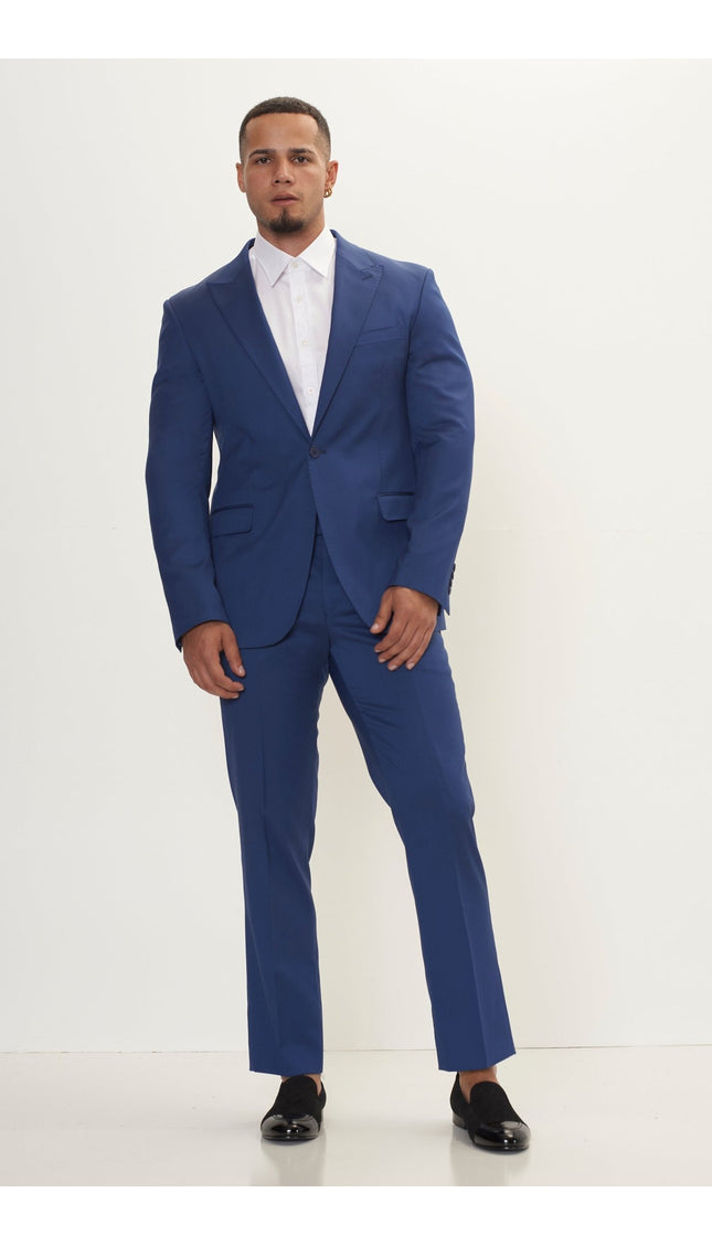 Vitale Super 110S Merino Wool Single Breasted Suit - Admiral Blue - Ron Tomson