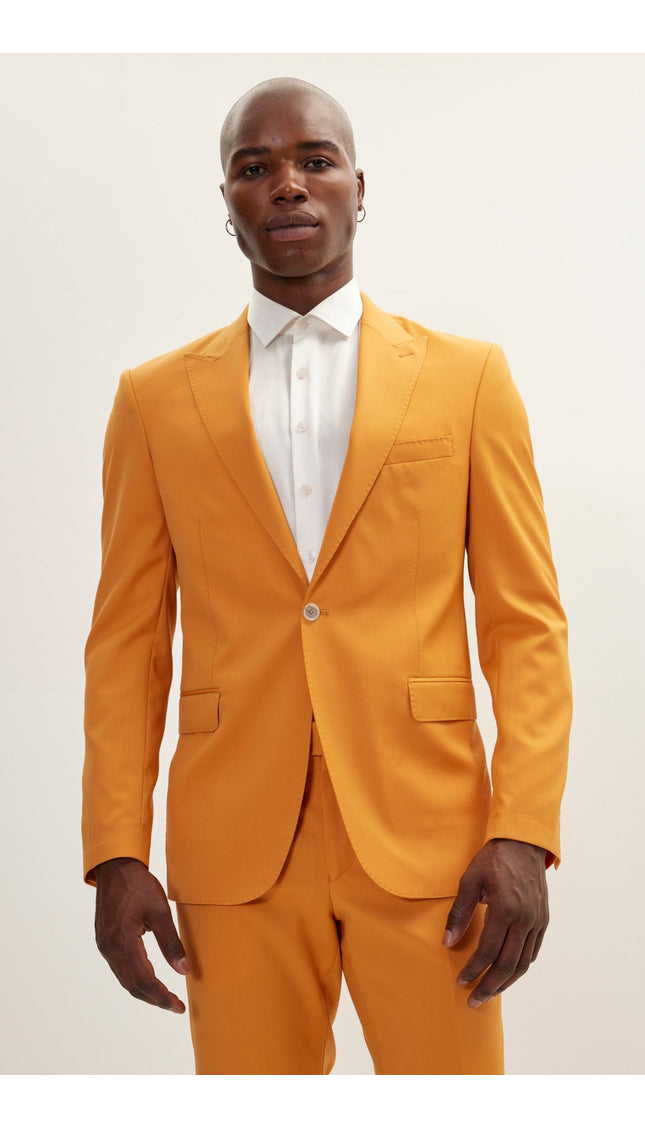 Vitale Super 110S Merino Wool Single Breasted Suit - Marigold - Ron Tomson