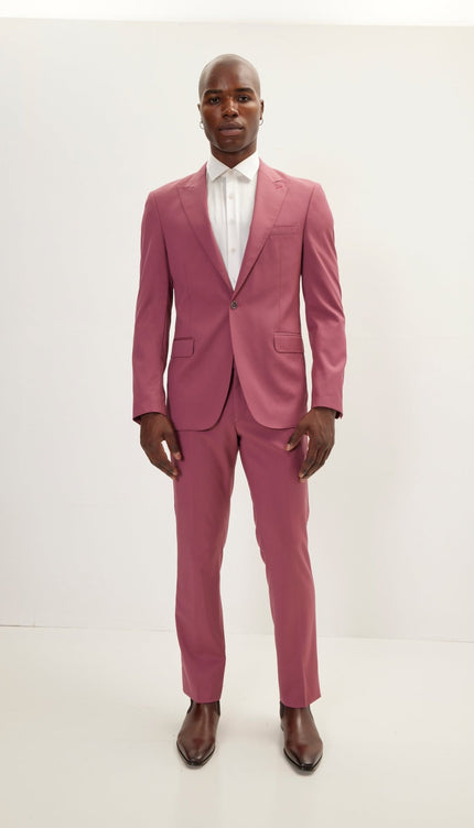 Vitale Super 110S Merino Wool Single Breasted Suit - Mauve - Ron Tomson