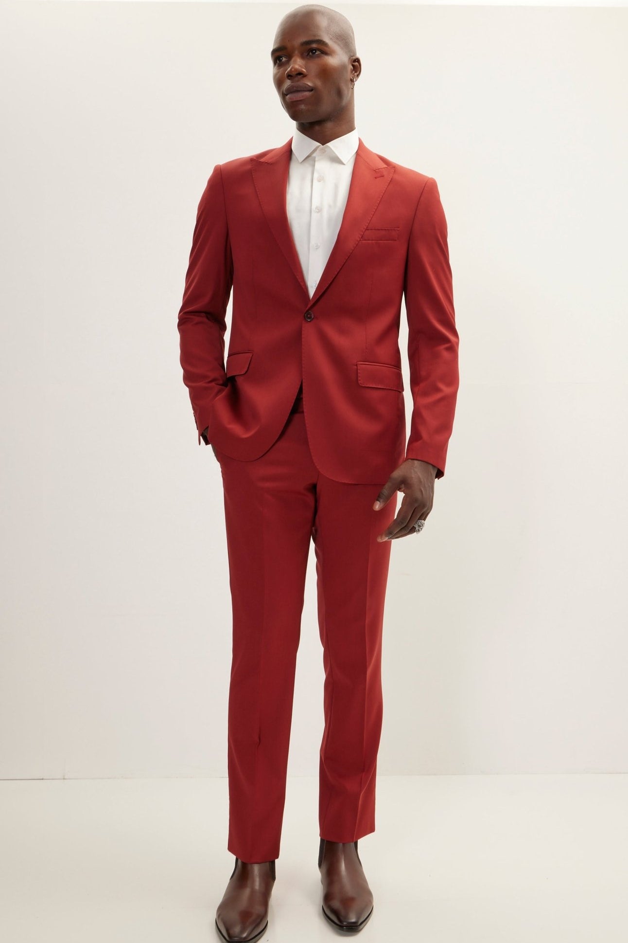 Vitale Super 110S Merino Wool Single Breasted Suit - Rust - Ron Tomson