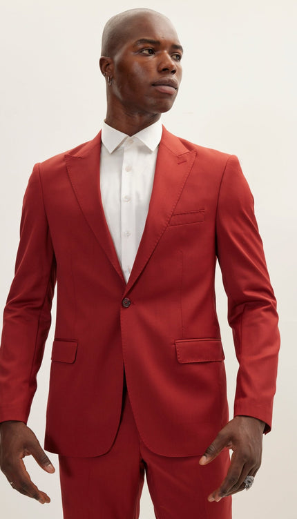 Vitale Super 110S Merino Wool Single Breasted Suit - Rust - Ron Tomson
