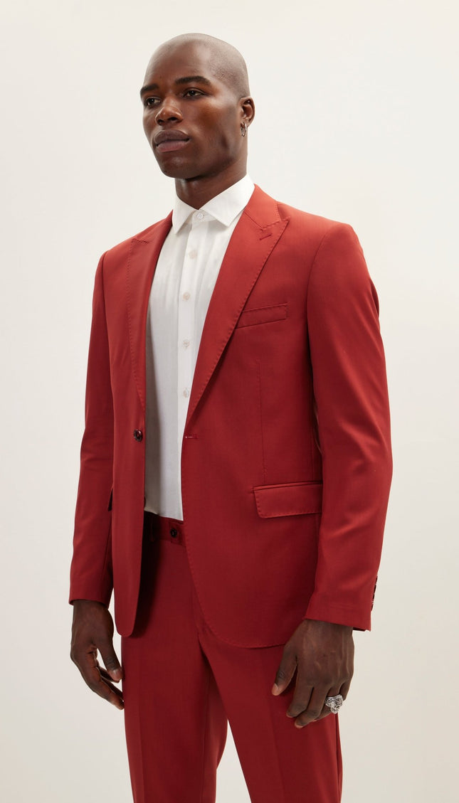 Vitale Super 110S Merino Wool Single Breasted Suit - Rust - Ron Tomson