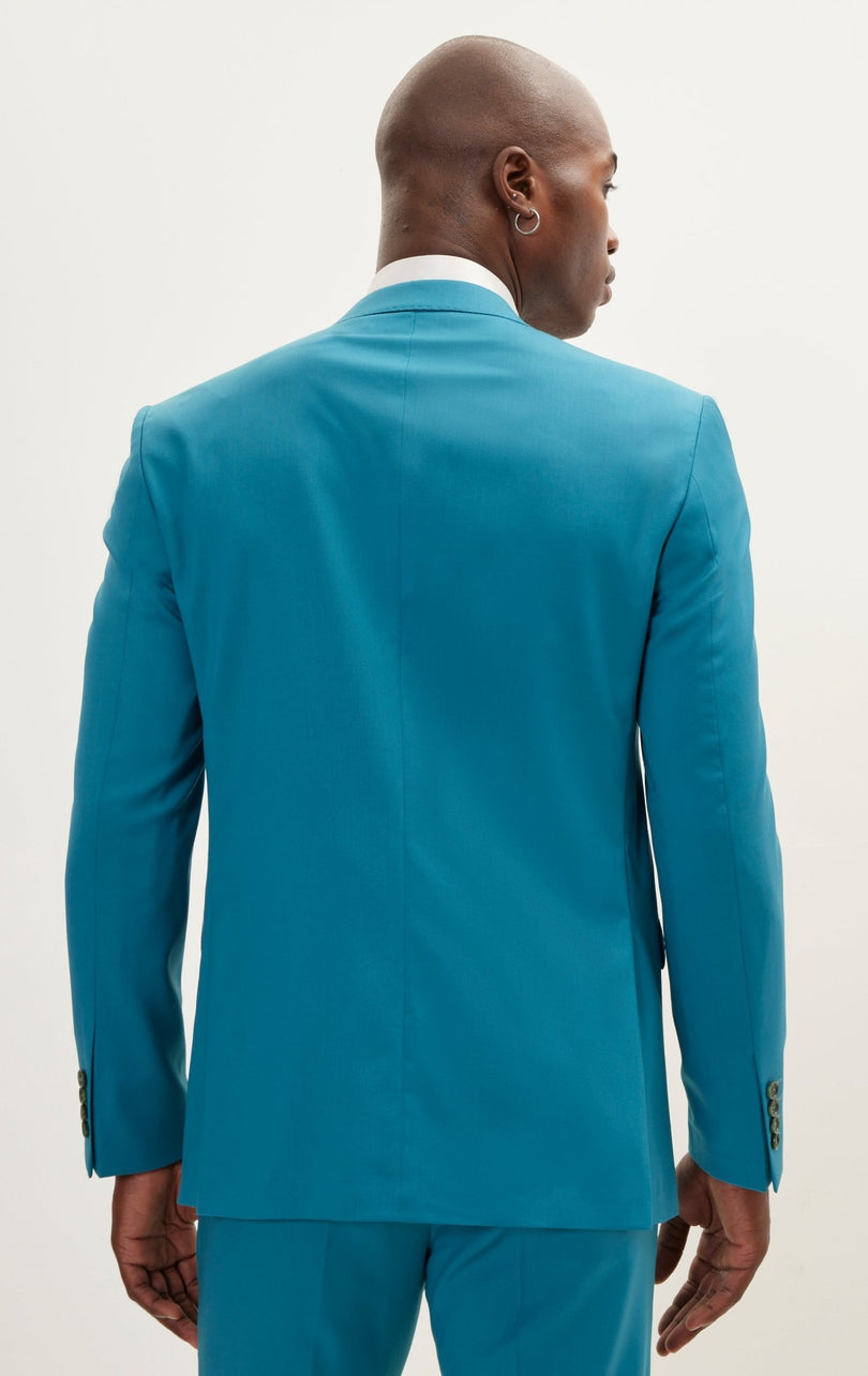 Vitale Super 110S Merino Wool Single Breasted Suit - Teal Green - Ron Tomson