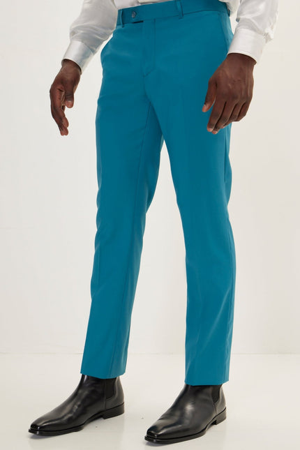 Vitale Super 110S Merino Wool Single Breasted Suit - Teal Green - Ron Tomson