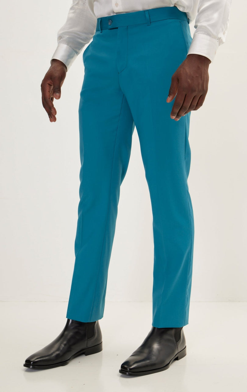 Vitale Super 110S Merino Wool Single Breasted Suit - Teal Green - Ron Tomson