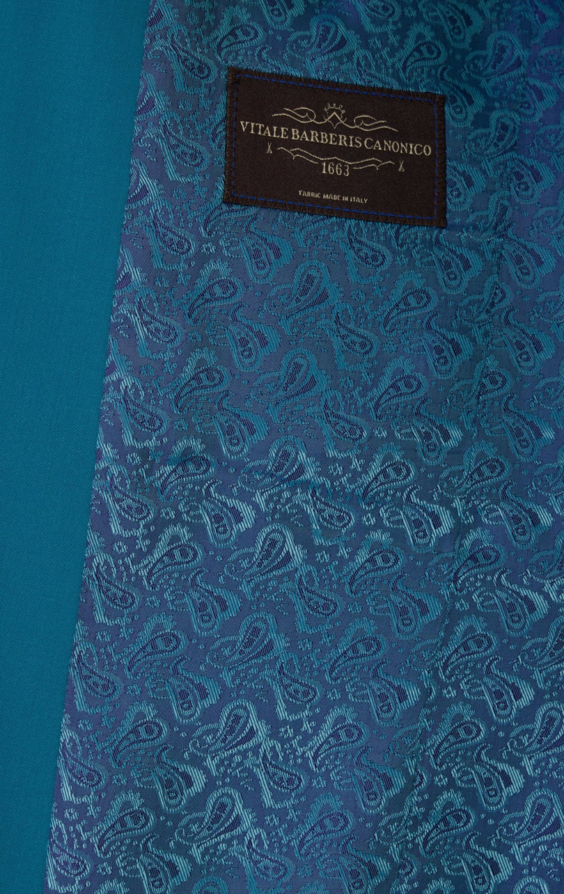 Vitale Super 110S Merino Wool Single Breasted Suit - Teal Green - Ron Tomson