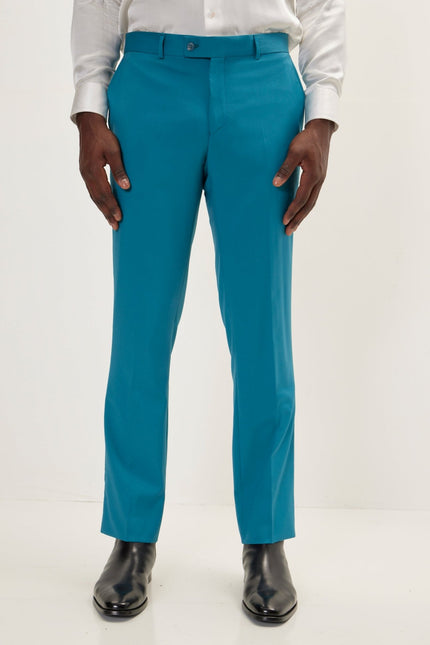 Vitale Super 110S Merino Wool Single Breasted Suit - Teal Green - Ron Tomson