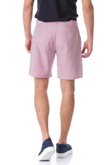 Waffle Linen Drawstring Shorts - Bordeaux - Ron Tomson