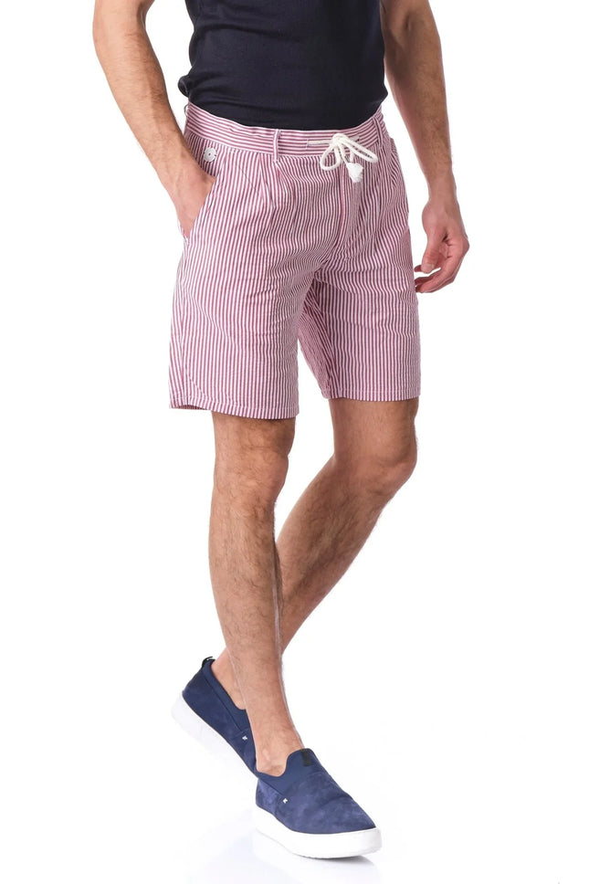 Waffle Linen Drawstring Shorts - Bordeaux - Ron Tomson