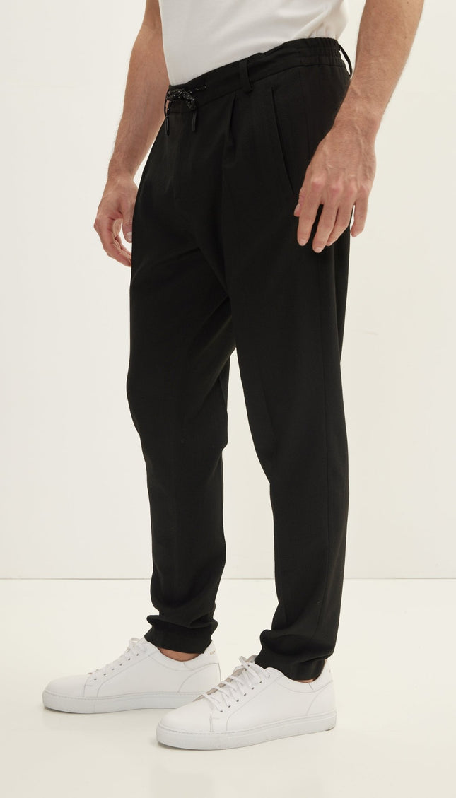 Waffle Stretch Beach Day Pants - Black - Ron Tomson