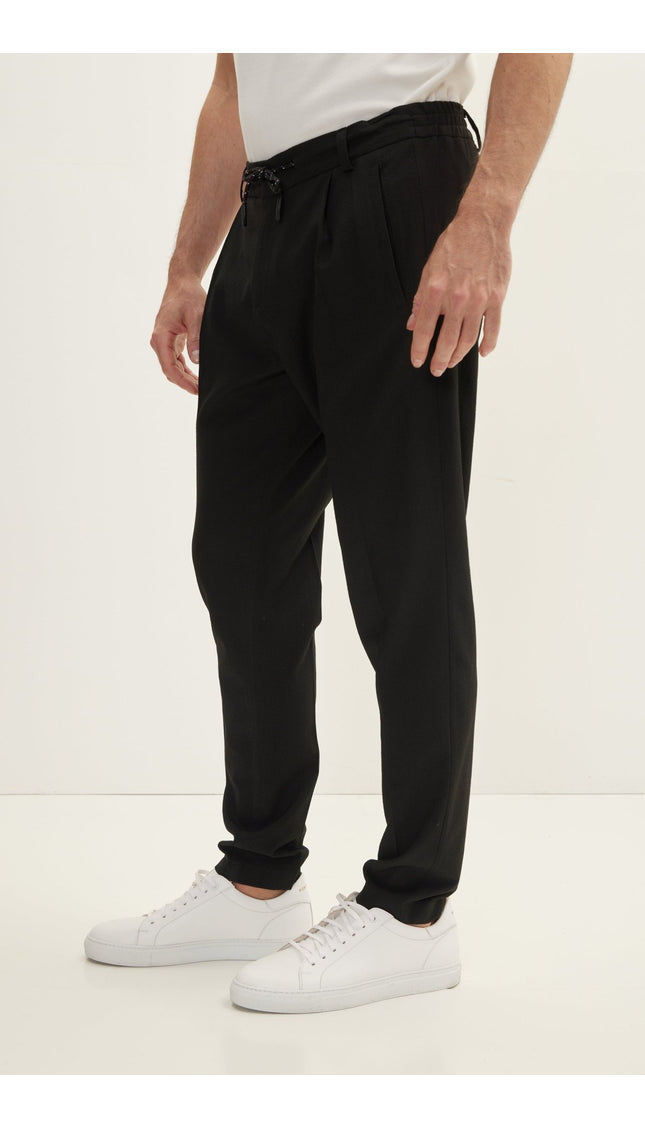 Waffle Stretch Beach Day Pants - Black - Ron Tomson