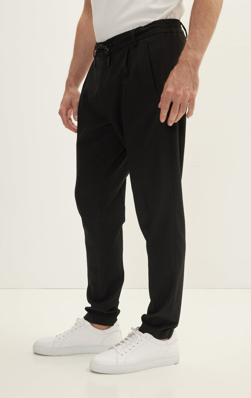 Waffle Stretch Beach Day Pants - Black - Ron Tomson