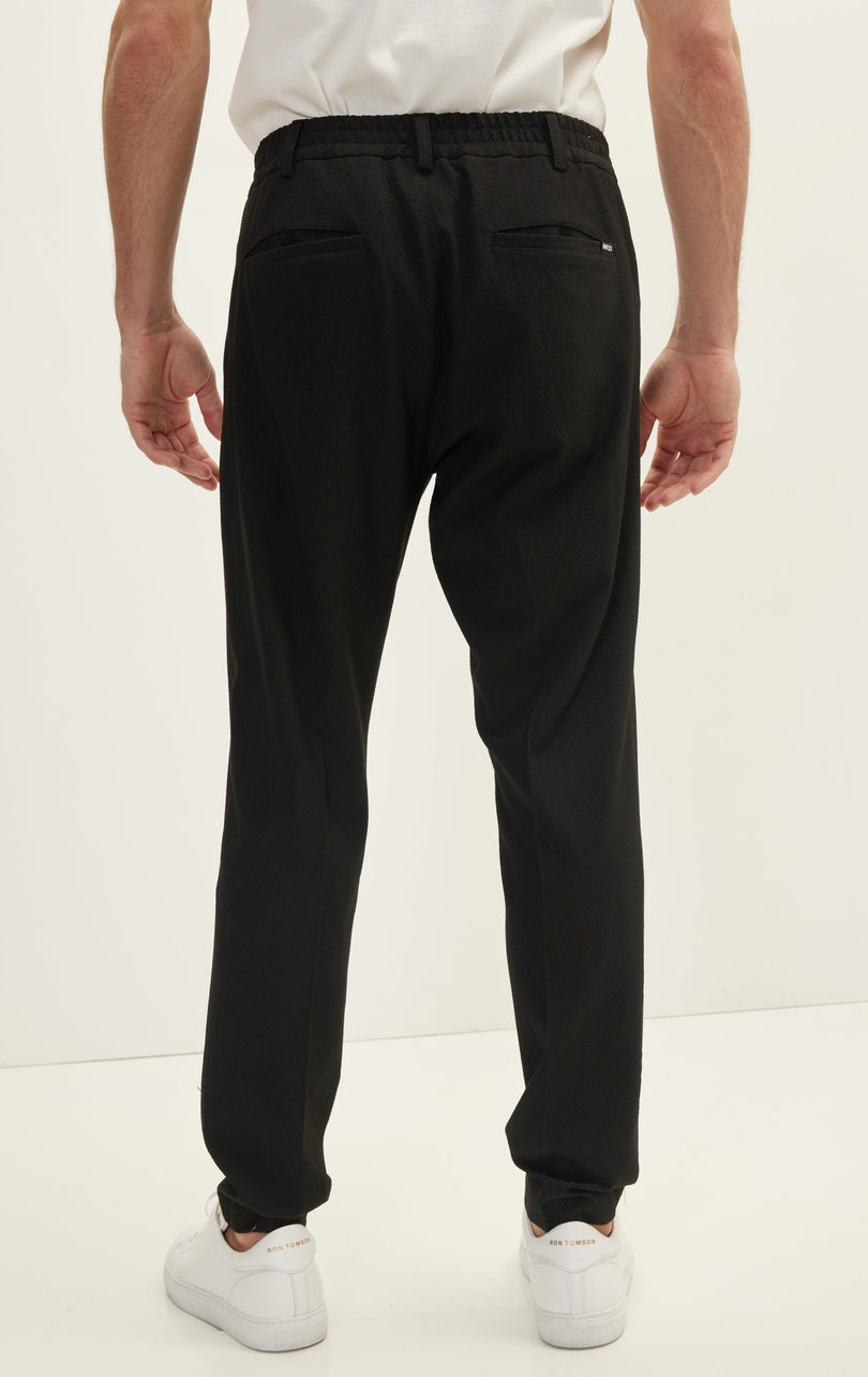 Waffle Stretch Beach Day Pants - Black - Ron Tomson