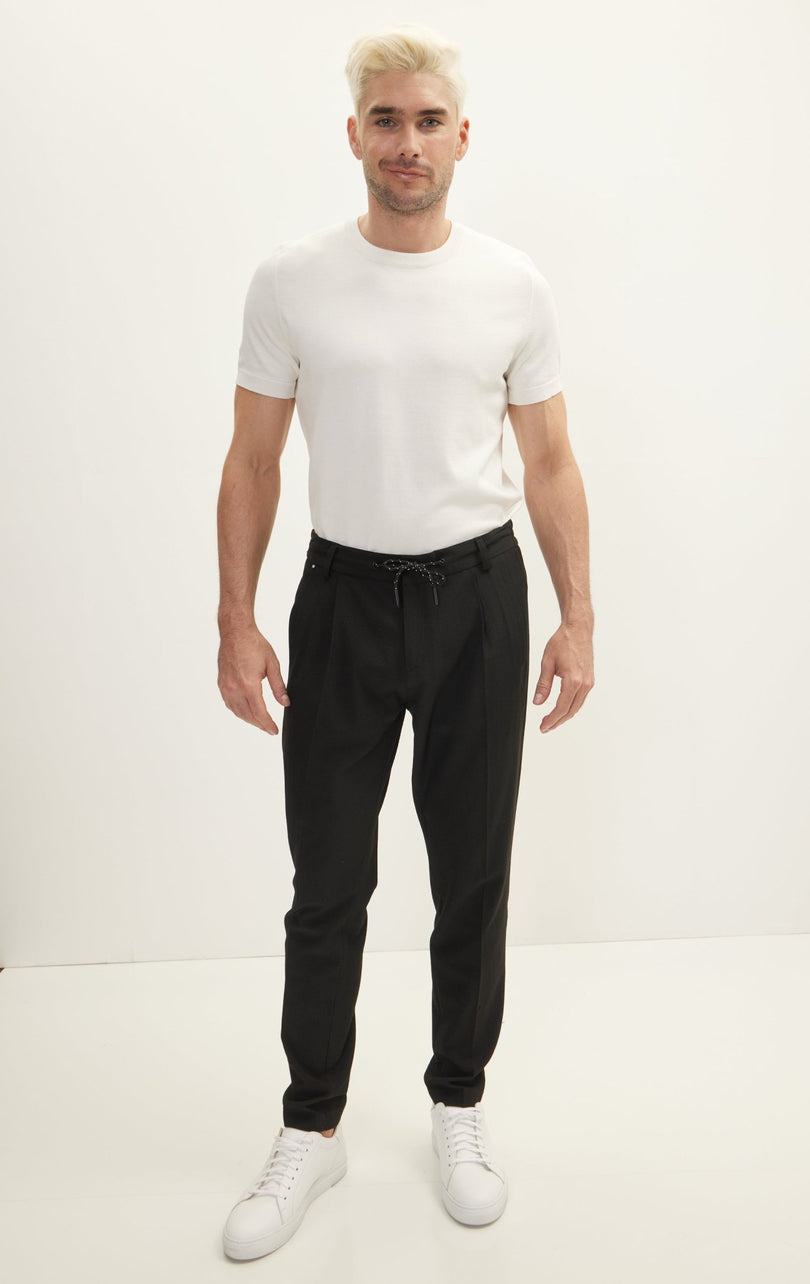 Waffle Stretch Beach Day Pants - Black - Ron Tomson