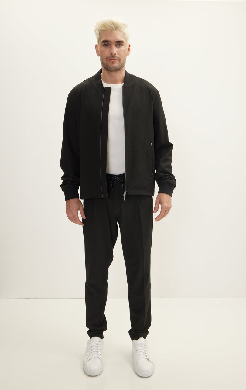 Waffle Stretch Beach Day Pants - Black - Ron Tomson