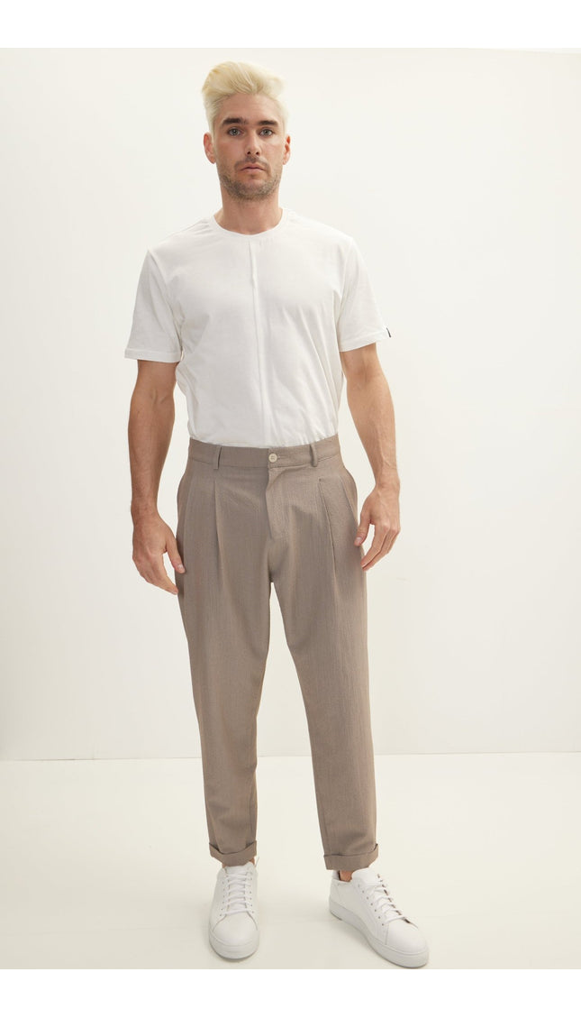 Waffle Stretch Beach Day Pants - Brown - Ron Tomson