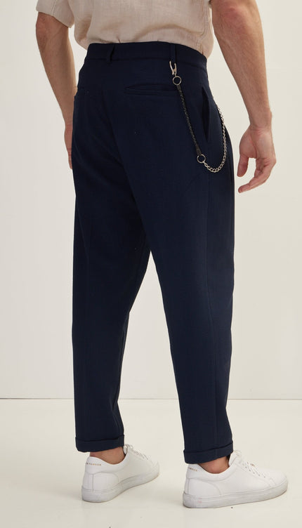 Waffle Stretch Beach Day Pants - Navy - Ron Tomson