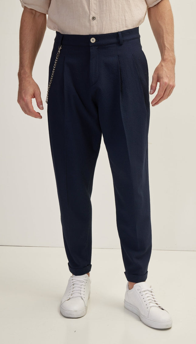 Waffle Stretch Beach Day Pants - Navy - Ron Tomson