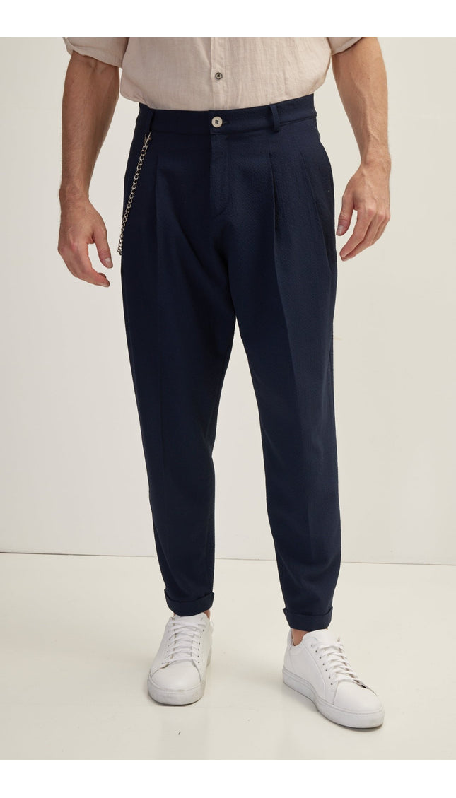 Waffle Stretch Beach Day Pants - Navy - Ron Tomson