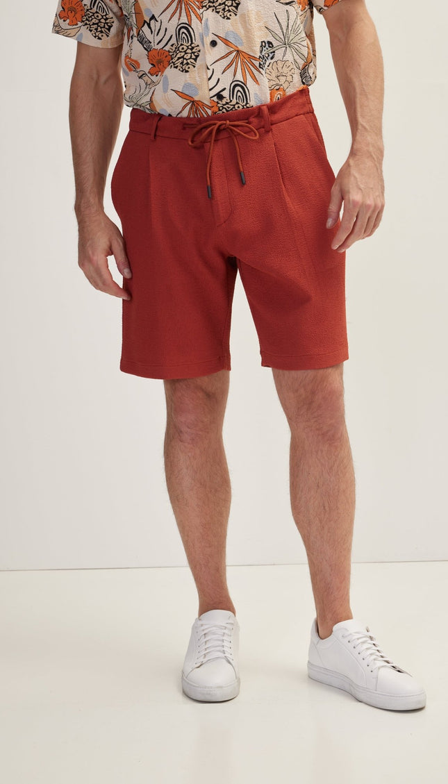 Waffle Stretch Beach Day Shorts - Brick - Ron Tomson