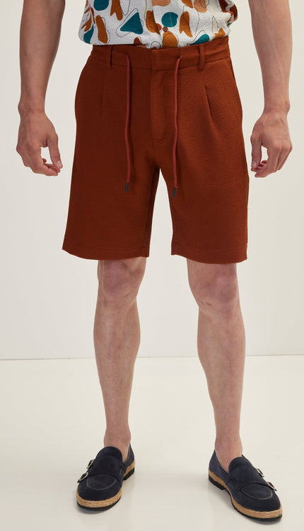 Waffle Stretch Beach Day Shorts - Brown - Ron Tomson