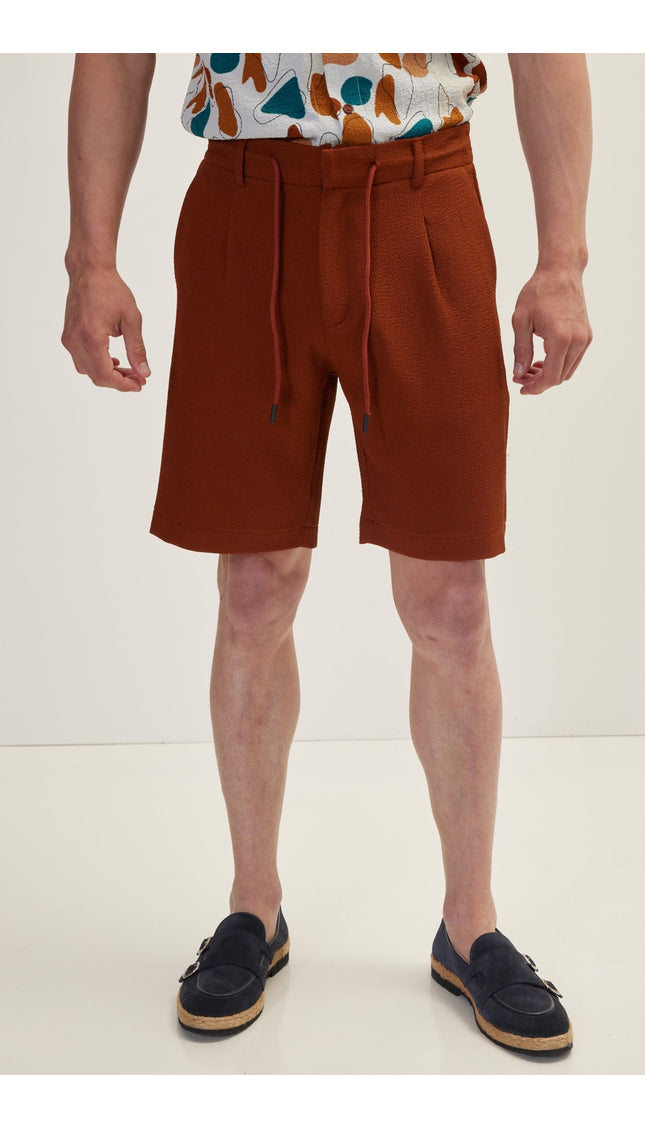 Waffle Stretch Beach Day Shorts - Brown - Ron Tomson