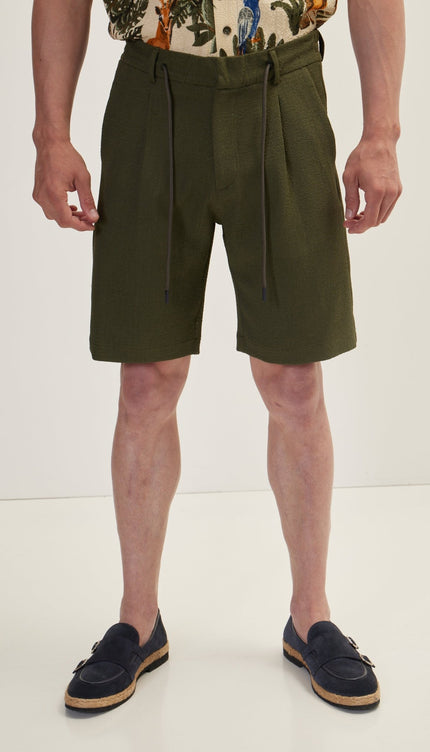 Waffle Stretch Beach Day Shorts - Green - Ron Tomson