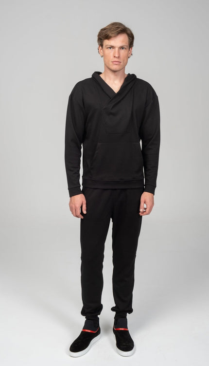 Weekend Hooded Sweater - Black - Ron Tomson