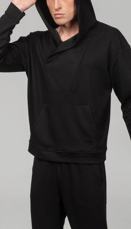 Weekend Hooded Sweater - Black - Ron Tomson